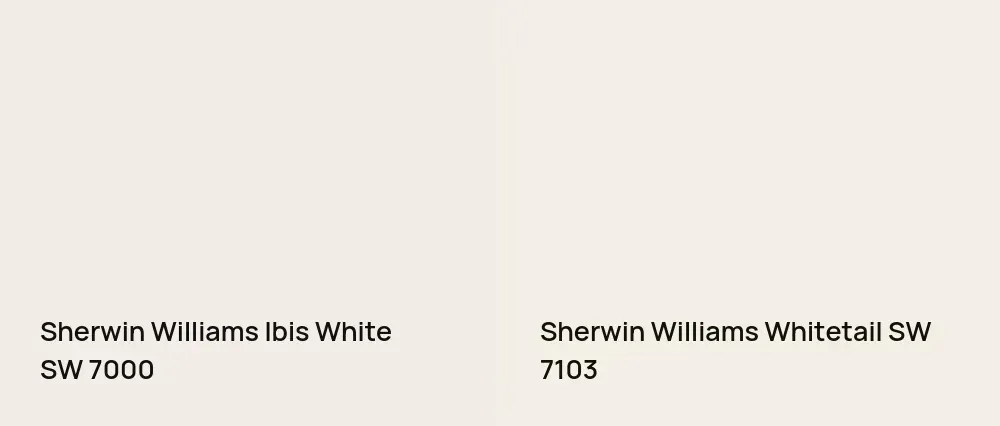 Sherwin Williams Ibis White SW 7000 vs Sherwin Williams Whitetail SW 7103