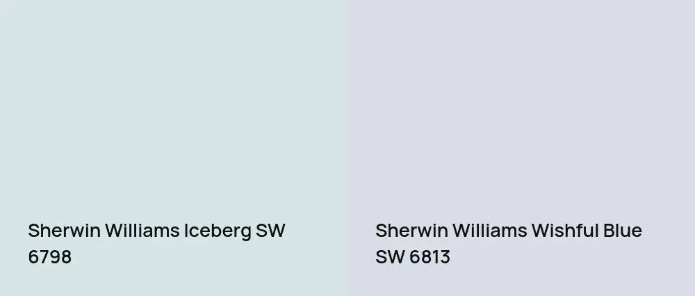 Sherwin Williams Iceberg SW 6798 vs Sherwin Williams Wishful Blue SW 6813