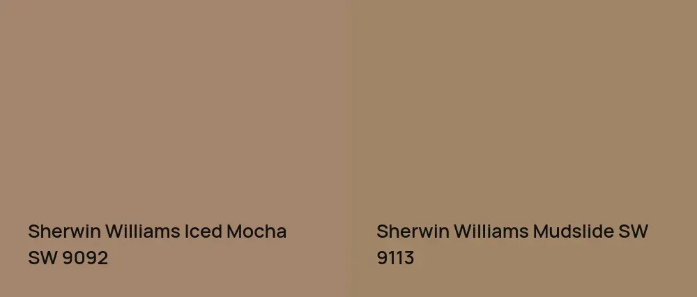 Sherwin Williams Iced Mocha SW 9092 vs Sherwin Williams Mudslide SW 9113