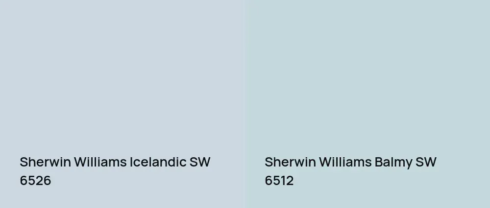 Sherwin Williams Icelandic SW 6526 vs Sherwin Williams Balmy SW 6512