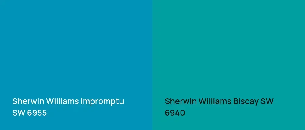 Sherwin Williams Impromptu SW 6955 vs Sherwin Williams Biscay SW 6940