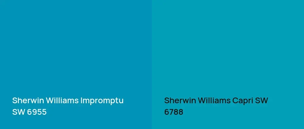 Sherwin Williams Impromptu SW 6955 vs Sherwin Williams Capri SW 6788