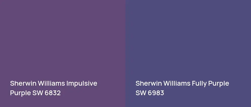 Sherwin Williams Impulsive Purple SW 6832 vs Sherwin Williams Fully Purple SW 6983