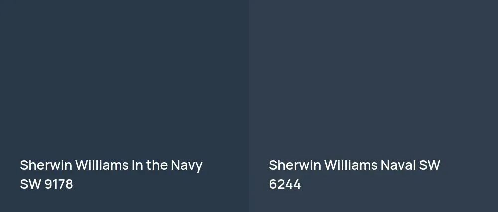 Sherwin Williams In the Navy SW 9178 vs Sherwin Williams Naval SW 6244