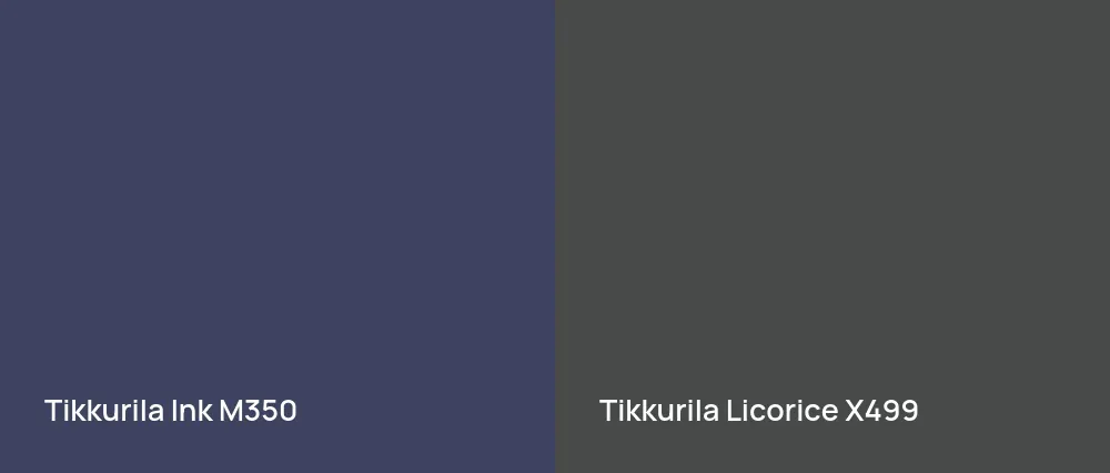 Tikkurila Ink M350 vs Tikkurila Licorice X499