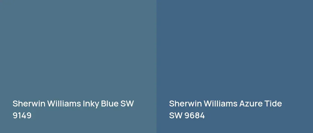 Sherwin Williams Inky Blue SW 9149 vs Sherwin Williams Azure Tide SW 9684