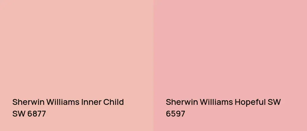Sherwin Williams Inner Child SW 6877 vs Sherwin Williams Hopeful SW 6597