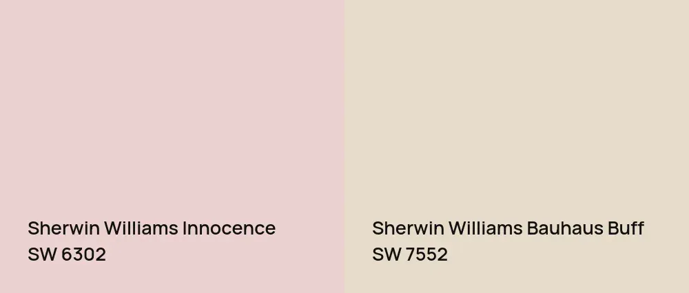 Sherwin Williams Innocence SW 6302 vs Sherwin Williams Bauhaus Buff SW 7552