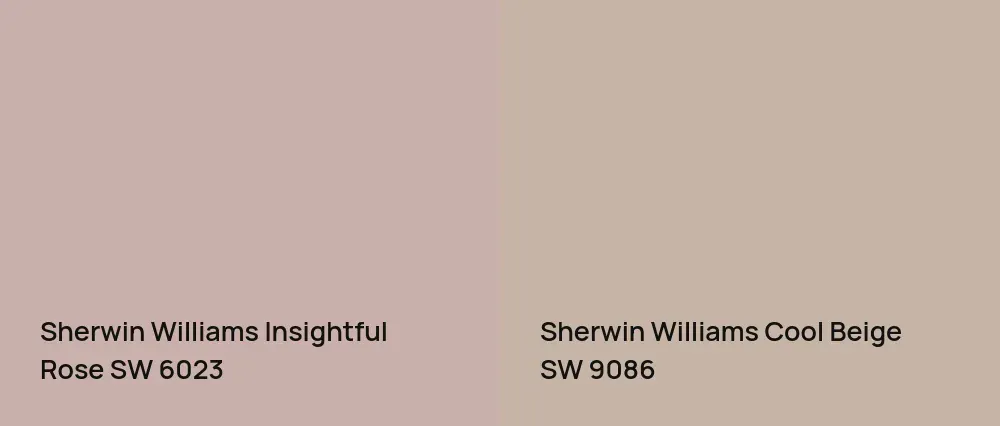 Sherwin Williams Insightful Rose SW 6023 vs Sherwin Williams Cool Beige SW 9086