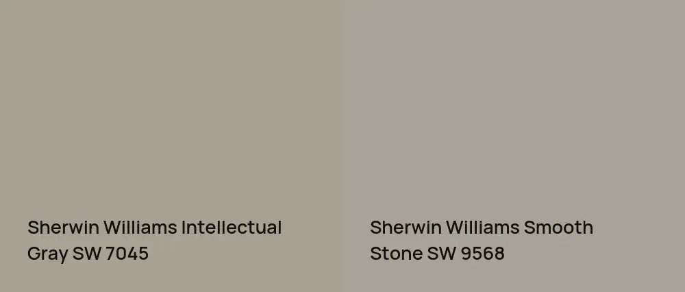 Sherwin Williams Intellectual Gray SW 7045 vs Sherwin Williams Smooth Stone SW 9568