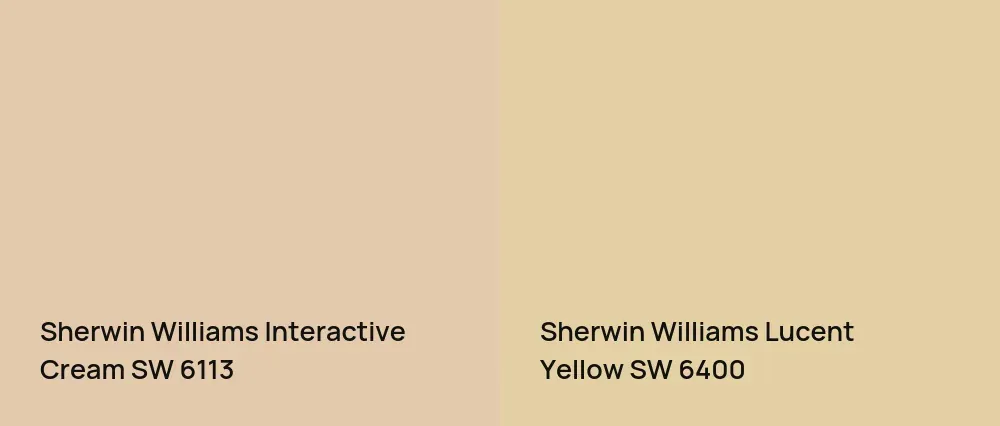 Sherwin Williams Interactive Cream SW 6113 vs Sherwin Williams Lucent Yellow SW 6400