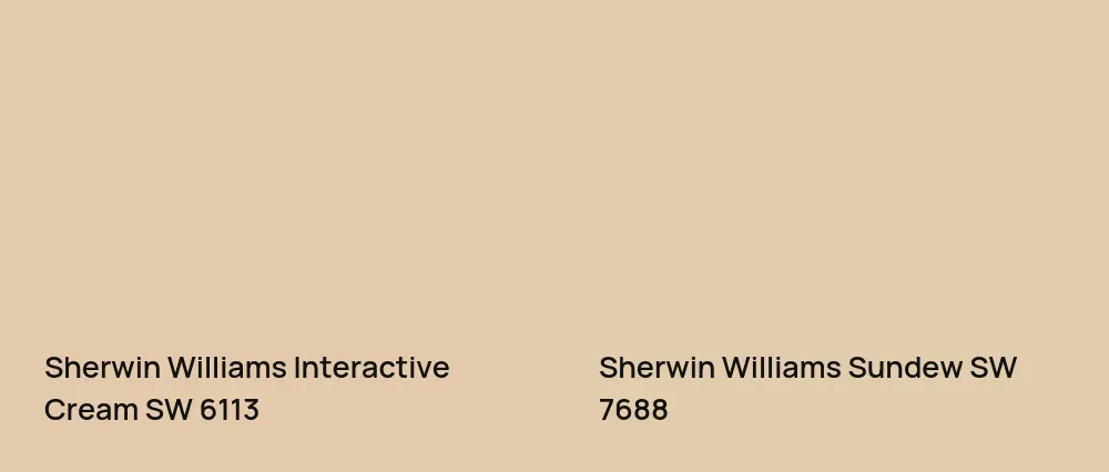 Sherwin Williams Interactive Cream SW 6113 vs Sherwin Williams Sundew SW 7688