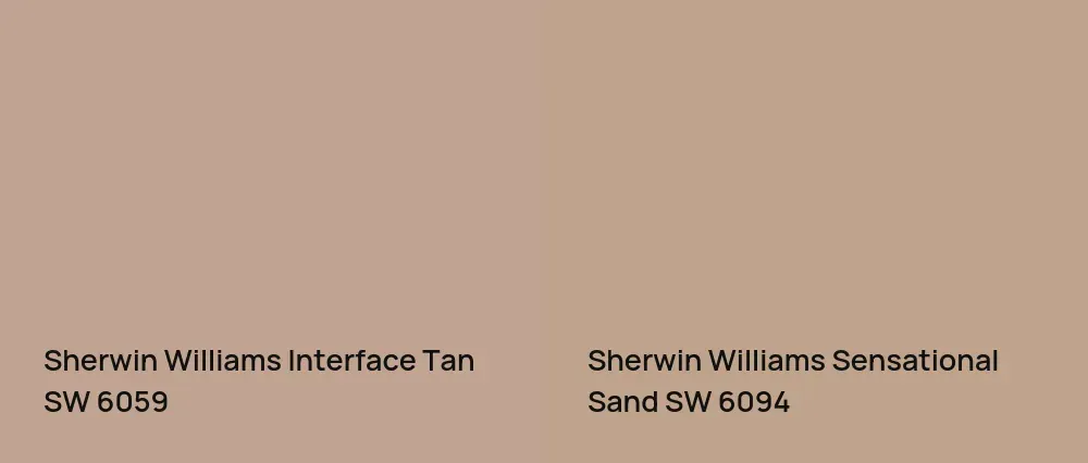 Sherwin Williams Interface Tan SW 6059 vs Sherwin Williams Sensational Sand SW 6094