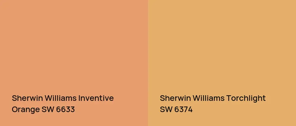 Sherwin Williams Inventive Orange SW 6633 vs Sherwin Williams Torchlight SW 6374