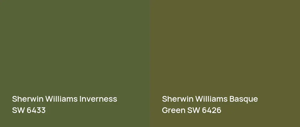 Sherwin Williams Inverness SW 6433 vs Sherwin Williams Basque Green SW 6426