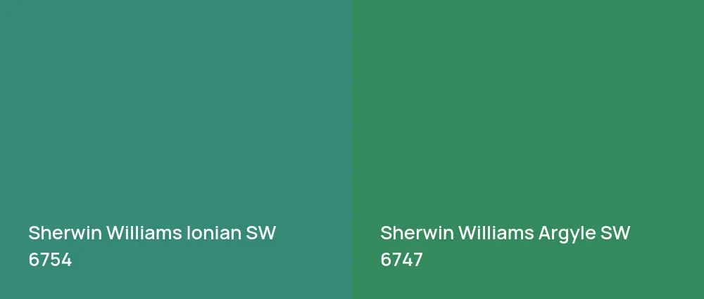 Sherwin Williams Ionian SW 6754 vs Sherwin Williams Argyle SW 6747