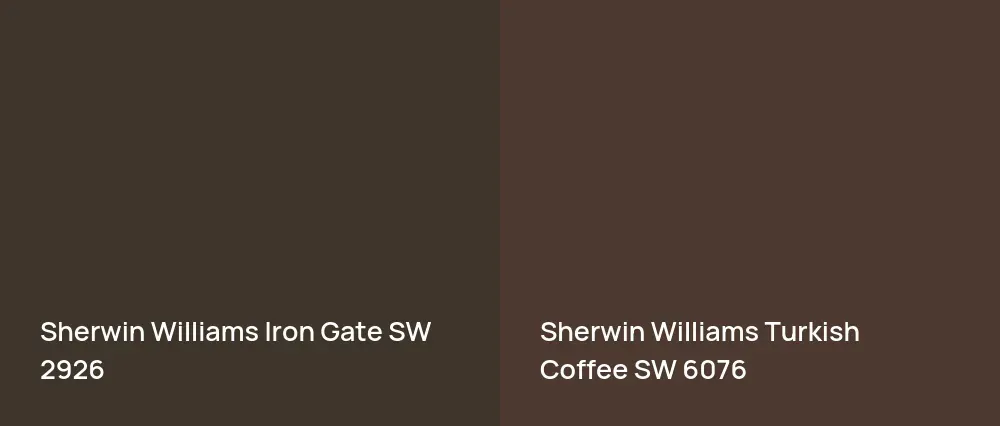 Sherwin Williams Iron Gate SW 2926 vs Sherwin Williams Turkish Coffee SW 6076