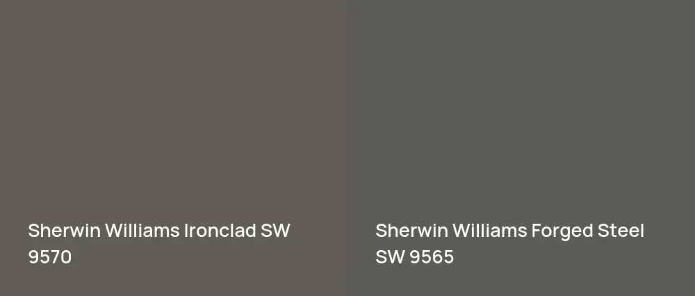 Sherwin Williams Ironclad SW 9570 vs Sherwin Williams Forged Steel SW 9565