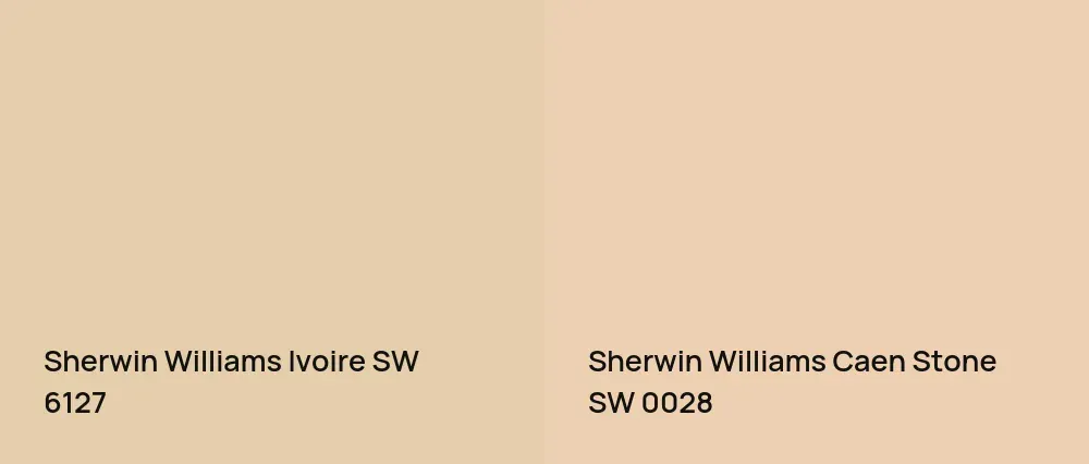 Sherwin Williams Ivoire SW 6127 vs Sherwin Williams Caen Stone SW 0028