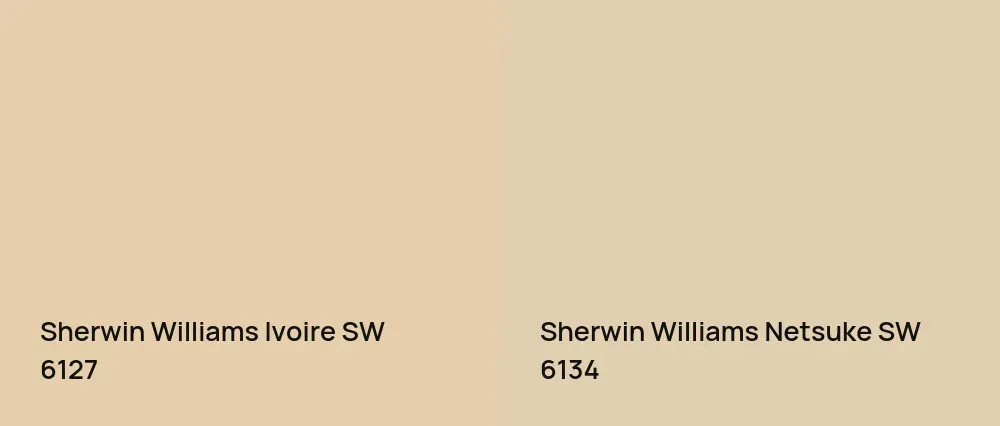 Sherwin Williams Ivoire SW 6127 vs Sherwin Williams Netsuke SW 6134