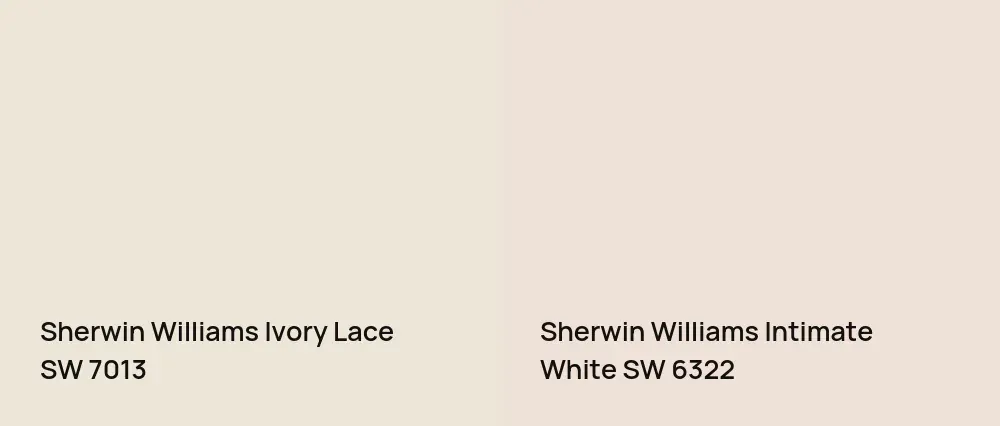 Sherwin Williams Ivory Lace SW 7013 vs Sherwin Williams Intimate White SW 6322
