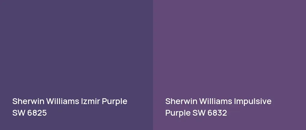 Sherwin Williams Izmir Purple SW 6825 vs Sherwin Williams Impulsive Purple SW 6832