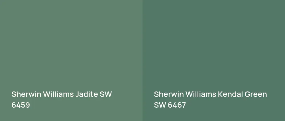 Sherwin Williams Jadite SW 6459 vs Sherwin Williams Kendal Green SW 6467