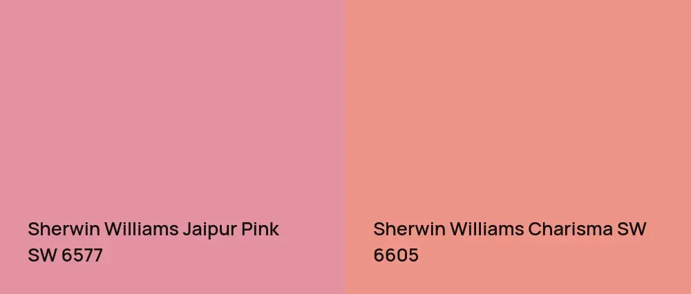 Sherwin Williams Jaipur Pink SW 6577 vs Sherwin Williams Charisma SW 6605