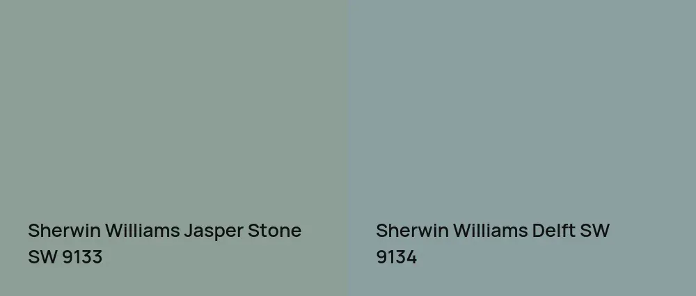 Sherwin Williams Jasper Stone SW 9133 vs Sherwin Williams Delft SW 9134