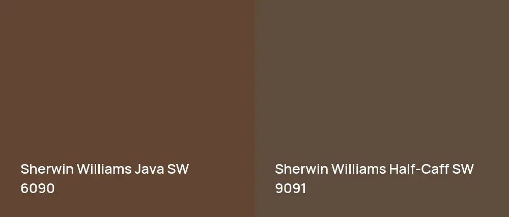 Sherwin Williams Java SW 6090 vs Sherwin Williams Half-Caff SW 9091