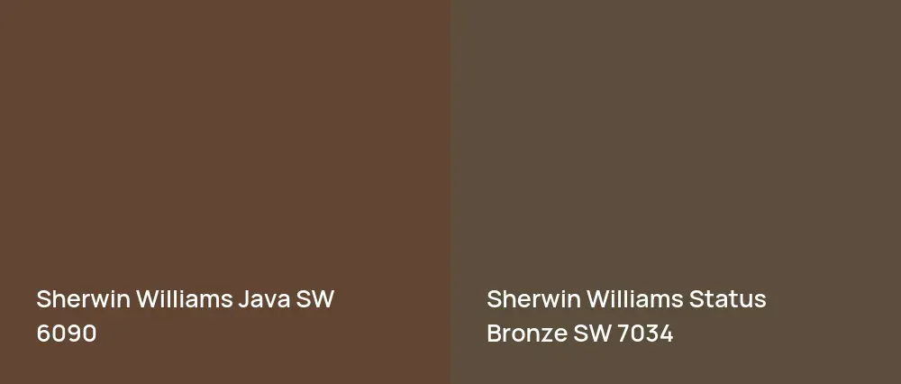 Sherwin Williams Java SW 6090 vs Sherwin Williams Status Bronze SW 7034