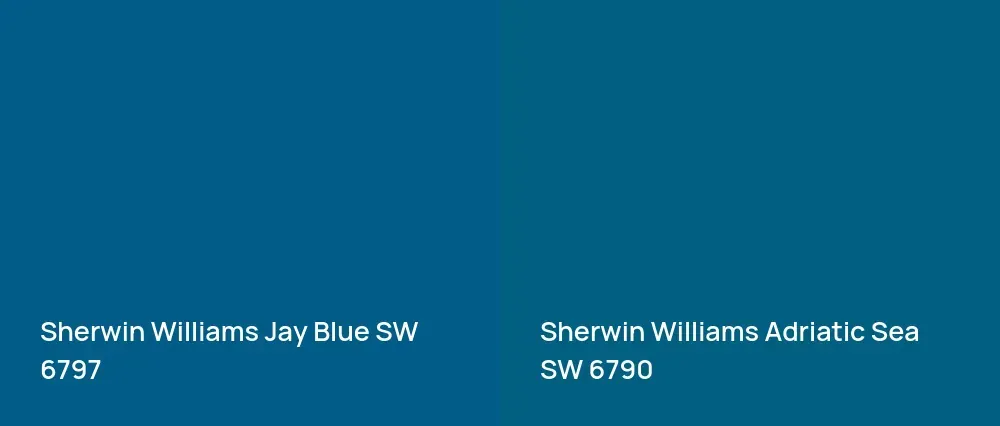 Sherwin Williams Jay Blue SW 6797 vs Sherwin Williams Adriatic Sea SW 6790