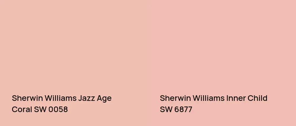 Sherwin Williams Jazz Age Coral SW 0058 vs Sherwin Williams Inner Child SW 6877