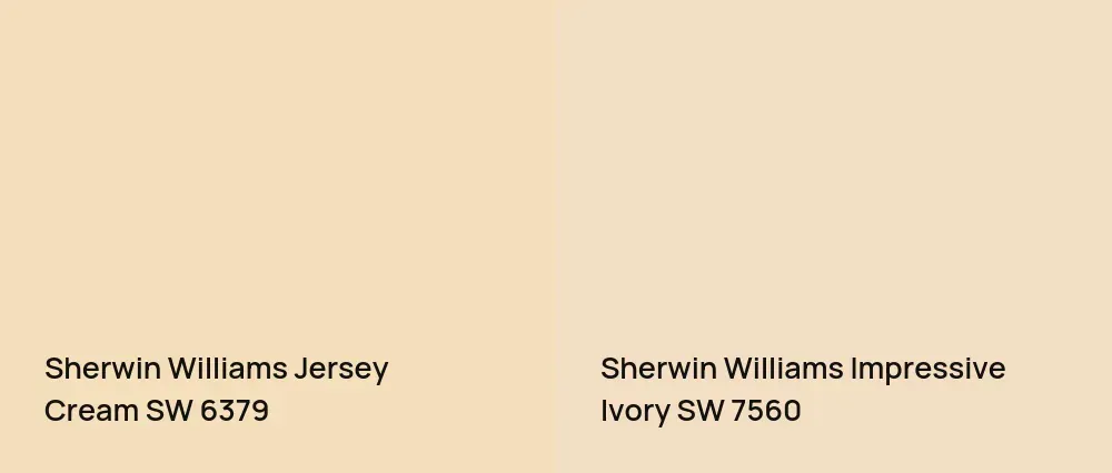 Sherwin Williams Jersey Cream SW 6379 vs Sherwin Williams Impressive Ivory SW 7560