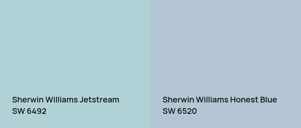 Sherwin Williams Jetstream SW 6492 vs Sherwin Williams Honest Blue SW 6520
