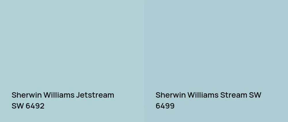 Sherwin Williams Jetstream SW 6492 vs Sherwin Williams Stream SW 6499