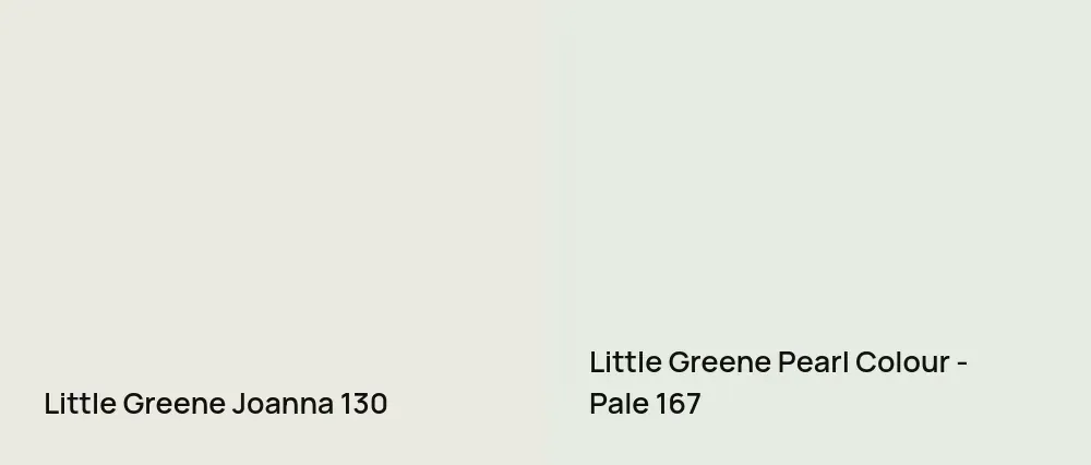 Little Greene Joanna 130 vs Little Greene Pearl Colour - Pale 167