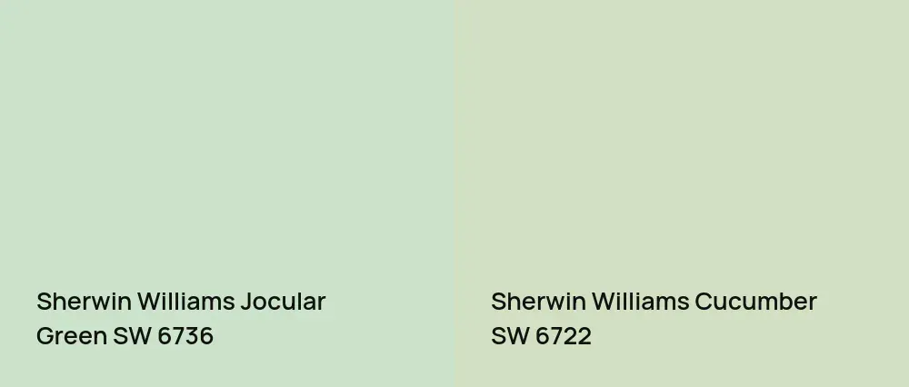 Sherwin Williams Jocular Green SW 6736 vs Sherwin Williams Cucumber SW 6722