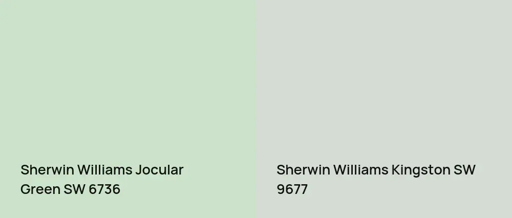 Sherwin Williams Jocular Green SW 6736 vs Sherwin Williams Kingston SW 9677