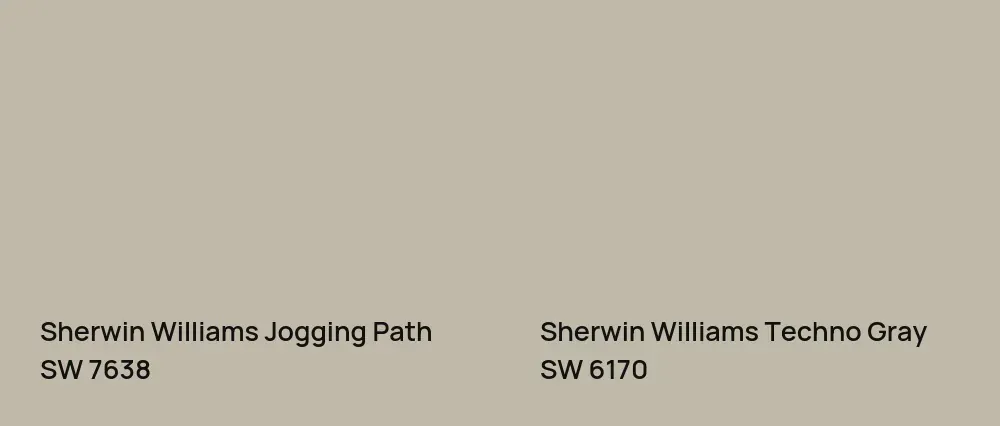 Sherwin Williams Jogging Path SW 7638 vs Sherwin Williams Techno Gray SW 6170