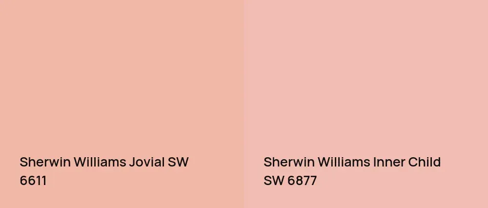 Sherwin Williams Jovial SW 6611 vs Sherwin Williams Inner Child SW 6877