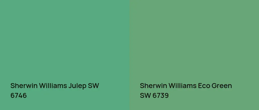 Sherwin Williams Julep SW 6746 vs Sherwin Williams Eco Green SW 6739