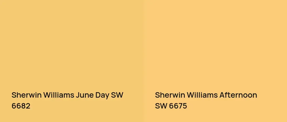 Sherwin Williams June Day SW 6682 vs Sherwin Williams Afternoon SW 6675