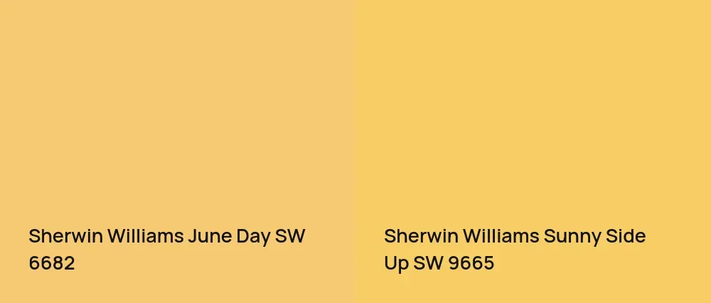 Sherwin Williams June Day SW 6682 vs Sherwin Williams Sunny Side Up SW 9665