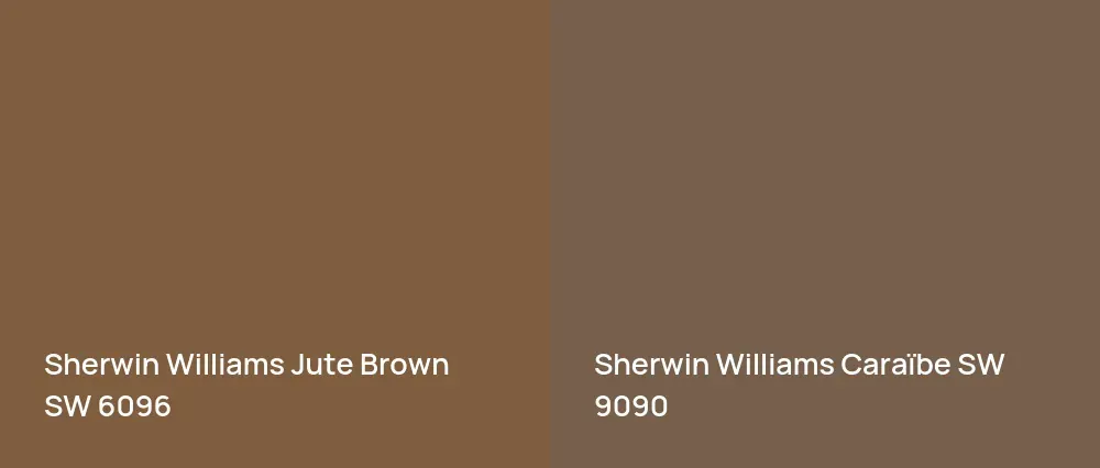 Sherwin Williams Jute Brown SW 6096 vs Sherwin Williams Caraïbe SW 9090