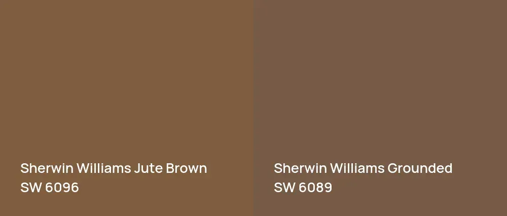 Sherwin Williams Jute Brown SW 6096 vs Sherwin Williams Grounded SW 6089