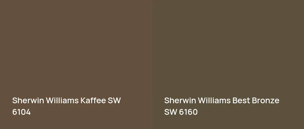 Sherwin Williams Kaffee SW 6104 vs Sherwin Williams Best Bronze SW 6160