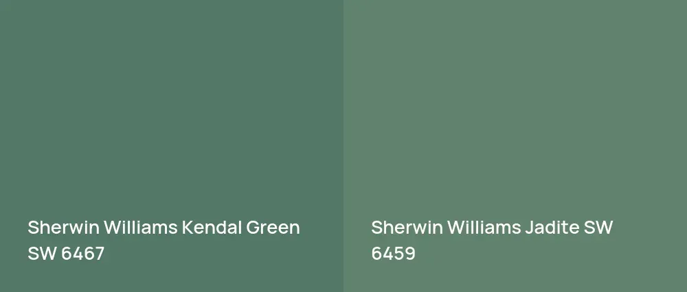 Sherwin Williams Kendal Green SW 6467 vs Sherwin Williams Jadite SW 6459