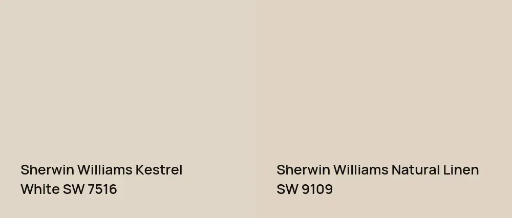 Sherwin Williams Kestrel White SW 7516 vs Sherwin Williams Natural Linen SW 9109