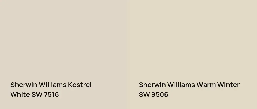 Sherwin Williams Kestrel White SW 7516 vs Sherwin Williams Warm Winter SW 9506